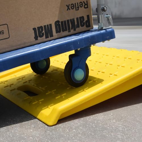 2 Pack Portable Curb Ramps, Lightweight Durable Plastic Driveway Curb Ramp Rated 2200 Pounds Load Capacity, for 13.5" inch Rise Max Height Threshold Ramp Service Range