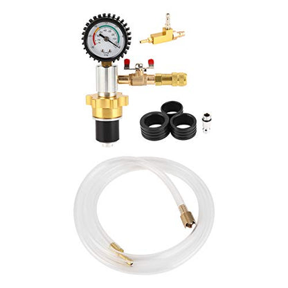 Car Radiator Coolant Refill Purging Kit, Vacuum Cooling System Tool for Fast Air - Coolant Replacement, Stainless Steel + Rubber Fast Connector Kit for Automotive Cooling Main