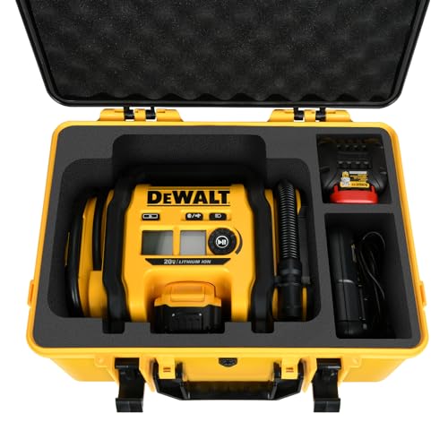Case for Dewalt Air Compressore DCC020IB: Portable Tought Tool Bag for Dewalt 20V Pump Cordless Tire Inflator, Waterproof Storage Box for Infaltor 20V Max Air Compressor Accesssories Kit (Case Only)