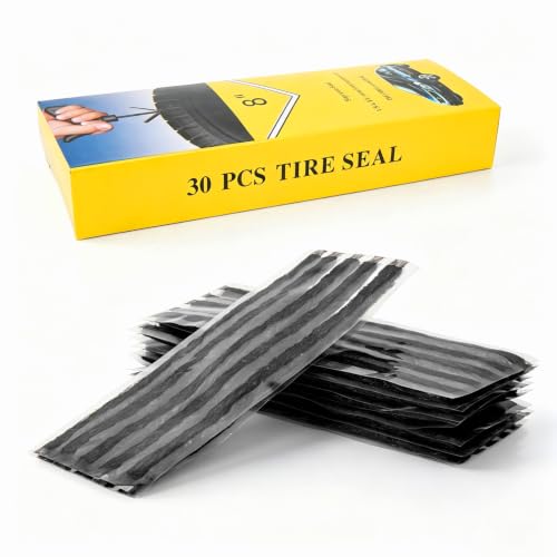 Sixzoo 30 PCS Tire Plugs Heavy Duty, 8" X 0.24" Tire Repair Plugs, Rubber Tires Plug, Tires Repair Strings for Tubeless Puncture Car, RV, SUV, ATV, Motorcycle, Truck,Tractor (Black) - color: black, size: 8"