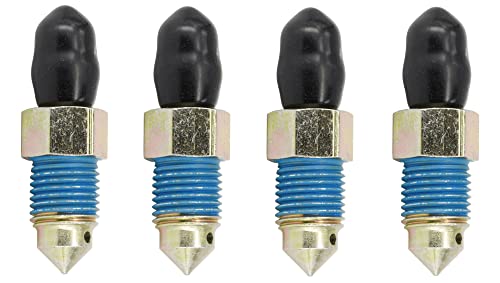 4-Piece Speed Bleeder Kit - Quick Bleeders with Dust Caps, M10x1.0-31.7mm - size: M10x1.0 - 31.7mm (4 PCS)