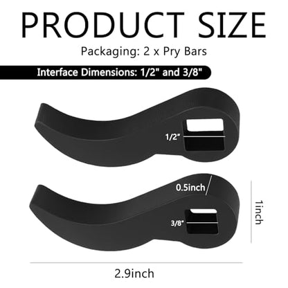 2PCS Pry Bar Wrench Adapter Head,1/2" and 3/8" Square Multi Angle Wrench Adapter,CV Axle Removal Tool as Cow Horn Crowbar Adapters Head Tool for Tight Space/Car Repair - color: Style 2