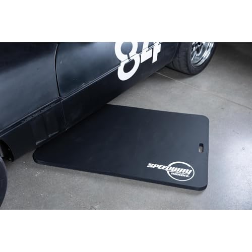 Large Foam Work Mat and Kneeling Pad for Garage or Racing Pits | 1in Thick Foam Cushions Back Knees Elbows, 46x30in Large Surface for Work Area, Built In Handles for Easy Carry