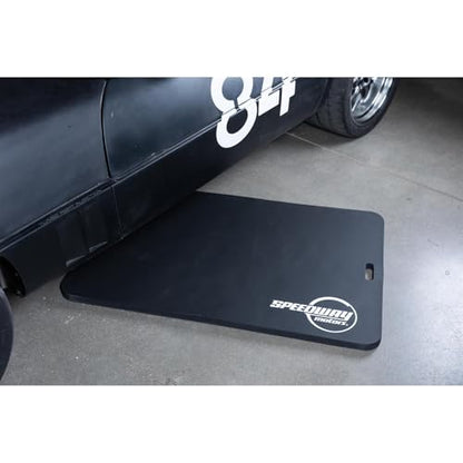 Large Foam Work Mat and Kneeling Pad for Garage or Racing Pits | 1in Thick Foam Cushions Back Knees Elbows, 46x30in Large Surface for Work Area, Built In Handles for Easy Carry