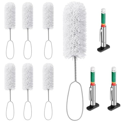 Teenyyou 9 Pack 11.8" Long Tire Lube Brush Applicator Swab Set Includes 6 Tire Lubricant Applicator and 3 Tread Depth Gauge for Changing Tires