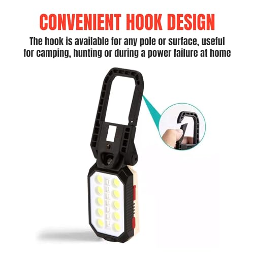 NightBuddy Magnetic Rechargeable Portable Work LED Light with Hanging Hook Battery indicator Strong Magnet 1500 Lumens 4 Light Modes Flashlight Mode Mechanic Cordless Tool Box Automotive Construction