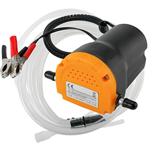 Amarine Made Oil Pump, Oil Extractor Pump 12V 60W Oil Removal Pump for Fluid Change, Electric Oil Change Transfer Pumps, Easily Scavenge Fluid from Cars, Motorcycles, RVs, Boats, and lawn Equipment - color: Black, Yellow