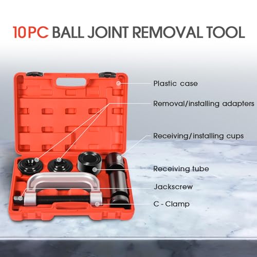 DHA Ball Joint Press Removal Kit, Heavy Duty Ball Joint Installer Remover Service Tool, for Most 2WD and 4WD Cars Light Trucks