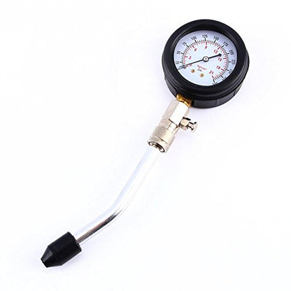 Engine Pressure Tester, Automotive Petrol Engine Compression Tester Test Gauge Kit Professional Pressure Gauges Car Motorcycle Garage Tools, with Carrying Case
