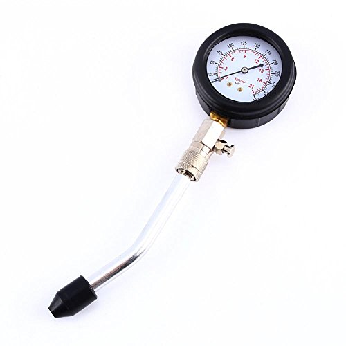 Gasoline Engine Compression Tester Kit Professional Gauge for Car Motorcycle Tool Set with 0-300 Psi Display