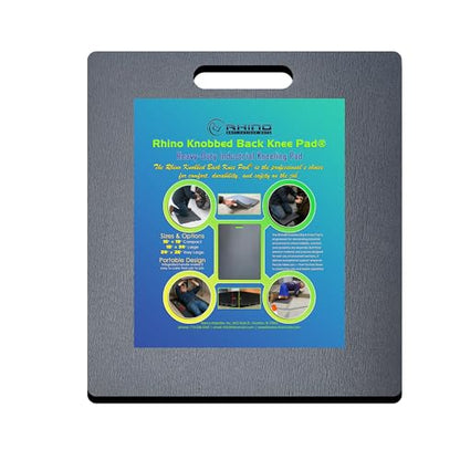 Rhino Knee Pad, Knobbed Back Heavy-Duty Industrial Kneeling Pad, Non-Slip, Waterproof, Oil-Resistant Comfort Mat for Wet and Slippery Work, Stadium Seat, Bleacher Seat (Black, 16" X 18" X 1") - size: 16" X 18" X 1"