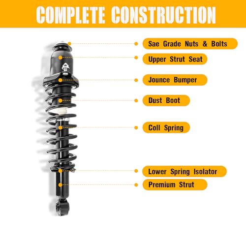 Rear Struts Assembly w/Coil Springs 171373L 171373R, Set of 2 | Replacement for Toyota Corolla Matrix Pontiac Vibe 2003-2008 1.8L l4, Shock Absorbers