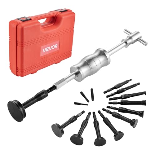 VEVOR Blind Hole Bearing Puller Set, 16-in-1 Inner Bearing Race and Seal Extractor Kit, 16 PCS Slide Hammer Pilot Insert Inner Internal Bearing Removal Tool Set with 10 Split Collets and Counterstay - color: Silver + Black