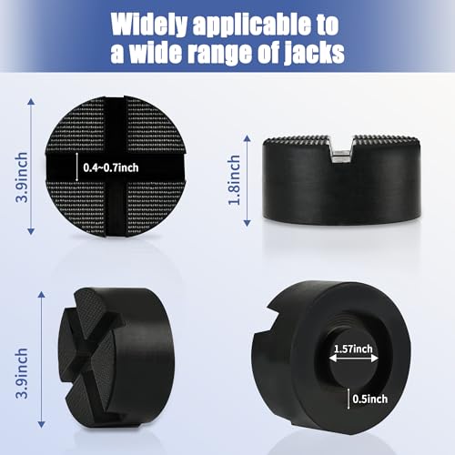 Floor Jack pad,Car Pinch Weld Jack Pad Adapter Upgraded Universal X-Slot Rubber Pad Frame Rail Adapter 1Pack (Size 3.9in Wide * 1.9in Thick)