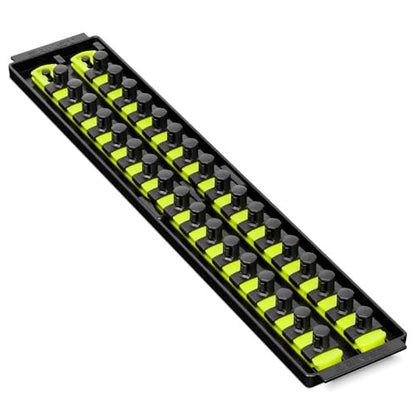 Ernst Manufacturing 8463HV Socket Boss, Premium 2-Rail, 1/2-Inch-Drive Socket Organizer, 18-Inch, High-Visibility - color: Hi-viz, size: 1/2"