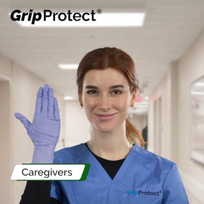 GripProtect Precise Nitrile Gloves 4 Mil, Chemical Resistant Gloves | Large Textured Grip for Mechanics, Tattoos, Food Prep & Cleaning – Medical Grade Disposable Gloves, 100 Count - size: Large (100 Count)