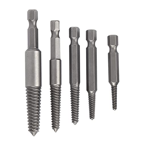 Screw Extractor Set, 6 Pcs Headless Broken Screw Remover, Damaged Stud Removal Tool, Professional Grade Kit with Post, for Mechanics, Automotive Repair, Woodworking, DIY Projects,