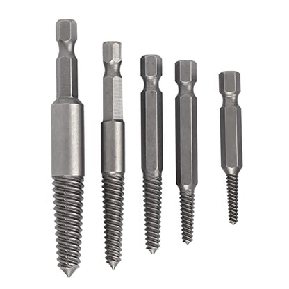 Screw Extractor Set, 6 Pcs Headless Broken Screw Remover, Damaged Stud Removal Tool, Professional Grade Kit with Post, for Mechanics, Automotive Repair, Woodworking, DIY Projects,