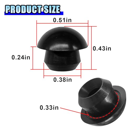 6PCS Bottle Jack Floor Jack Oil Filler Plug, 8mm Rubber Hydraulic Oil Filler Plug Bung, Horizontal Jack Top Pressure Rod for Oil Reservoir Fill Hole (6PCS) - size: 6PCS