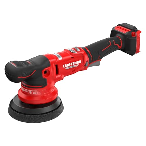 CRAFTSMAN 5 in. Dual Action Buffer Polisher, V20 Brushless Cordless Orbital Polisher with Side Handle, 9 Speed, Up to 6,000 OPM, Tool Only (CMCE150B)