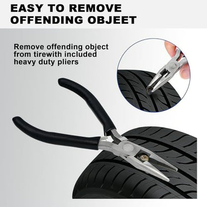 20PCS Screw in Tire Repair Rubber Nails, Tubeless Tire Plug Kit Emergency Quick Puncture Fix, Self Service Vacuum Tire Repair Plugs for Car Motorcycle Truck SUV Tractor - size: ALL IN ONE(20PCS)