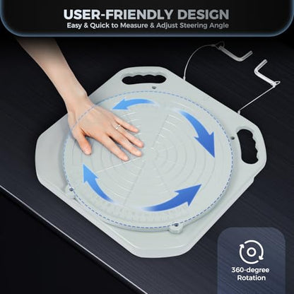 5Ton Wheel Alignment Tool Wheel Alignment Turn Plates With Transition Blocks & Thrust Pads,2Pack Wheel Alignment Turntable Turn Plates 360 Rotating Turn Plate Front End Wheel Tool For Car Truck