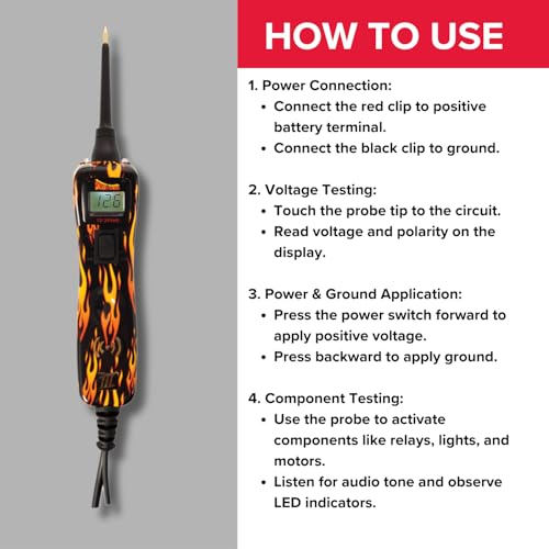 Power Probe 3 Circuit Tester, Supplies Power & Ground (PP3CSFIRE) - color: Fire - Limited Edition