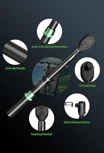 1/2-Inch Drive Click Torque Wrench, 25-165Ft.lb(20-220N.m), 72-Tooth Torque Wrenches with Dual Range Scales, ±3% High Precision Torque Wrench - size: 25-165 ft-lb (1 pc)