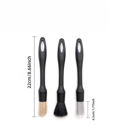 Car Interior Cleaning Brush Soft Bristle and Sharpening Wire Three Piece Set for Vent Gap, Dashboard and AC Dust Removal, Three-piece Set - color: Three-piece Set