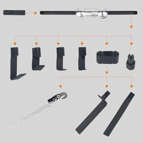 DAYUAN 13Pcs Dent Puller with Slide Hammer Auto Body Repair Tool Kit | Heavy Duty, Most Truck Automotive Dent Remover, Drop-Forged Carbon Steel, Vehicle'S Inside Panels And Upholsteries