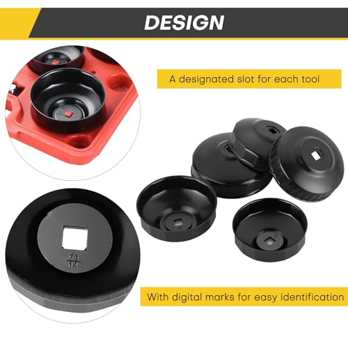 15PCS Oil Filter Cap Wrench Tool | Universal Oil Filter Socket Wrench Set 3/8 inch Drive