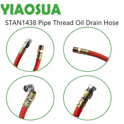 3/8" NPT Oil Drain Hose STAN1438 Fits Briggs Stratton Kohler Tecumseh Cub Cadet Engine, 12.5" Synthetic Rubber Pipe Thread Drain Tube