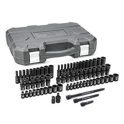 GEARWRENCH 71 Piece 1/4" Drive 6 Point Standard & Deep Universal Impact SAE/Metric Socket Set | 84903