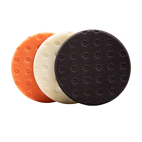 3.5" CCS Foam Pad Kit (Set of 3) Light Cutting, Polishing and Finishing. Fits 3" Backing Plate. - color: Multi, size: 3.5"