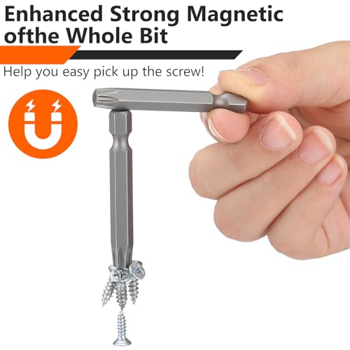 MorningRo 4Pcs Spider Driver Bits 2 in, S2 Steel Magnetic 8 Point Star | Fits 8 Point Flathead Fasteners, Headlok Compatible, 1/4 in Hex Shank, Impact Ready, 4 Pack