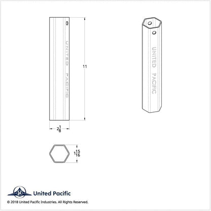 United Pacific 10259 11-inch Plastic Lug Nut Cover Socket for Plastic Lug Nuts, Easy Install & Removal of Plastic Lug Nut Covers, HEX Shape - 1 Unit - size: 11-Inch