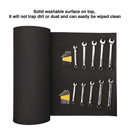 CASOMAN Professional Tool Box Liner, Drawer Liner, Shelf Liner, 18 inch(Wide) x 24 feet (Long), Non-Slip, Black - size: 18"W x 288"L