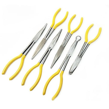 6pcs Long Needle Nose Pliers 11 Inch Extra Long Reach Needle Nose Plier for Narrow Spaces