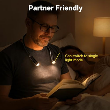 300 Lumens Rechargeable Neck Light, Hands-Free Outdoor Work Light with 3 Color Modes, 3800mAh Battery, Flexible Gooseneck Light for Camping, Mechanics, Fishing, BBQ