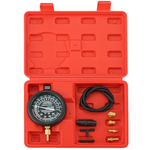 NYXOVA Vacuum and Fuel Pump Tester Gauge Kit, Gauge Leak Carburetor Pressure Diagnostics Tool Kit, Leak Carburetor Pressure Diagnostics (Red) - color: Red