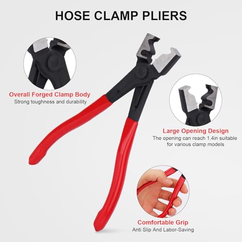 4PCS Electrical Disconnect Pliers Set For Car: Automotive Tools Electrical Plug Connector Removal Disconnect Pliers Kit, Connector Separator and Hose Clamp Plier