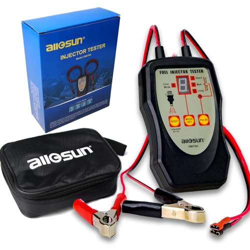 ALLOSUN Fuel Injector Tester Upgraded 8 Pulse Modes DIY Cleaning Tools Kit Automotive 12V Fuel System Diagnostic Detector