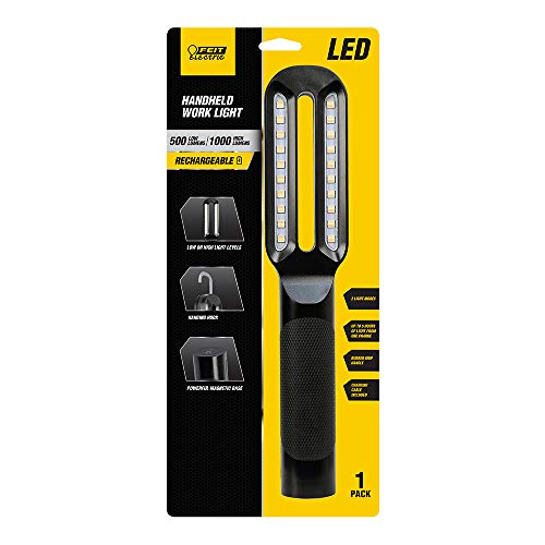 Feit Electric Portable Handheld LED Work Light Flashlight with 1000 Lumens Ultra Bright, Magnetic Base and Rechargeable - WORK500/1000/BAT - size: 9 inches