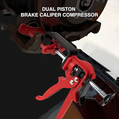 Dual Piston Brake Caliper Compressor, 25750 Brake Caliper Compression Tool for Double Piston Brake Pad Replacement, Disc Brake Pad Separator Tool for Most Cars & Light Trucks