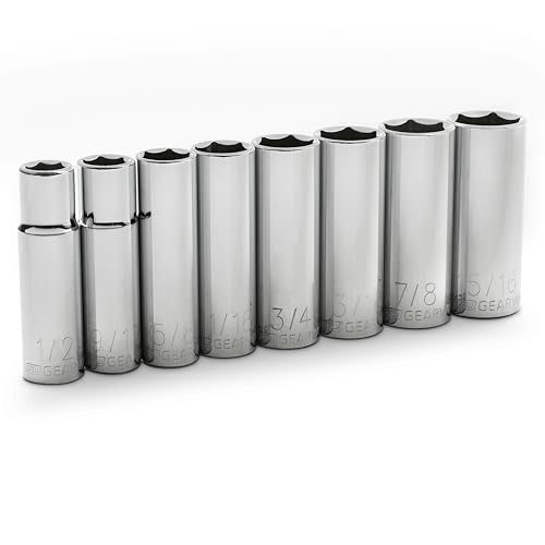 GEARWRENCH 1/2" Drive Deep SAE Socket Set 8 Pc., 6 Point- 80705
