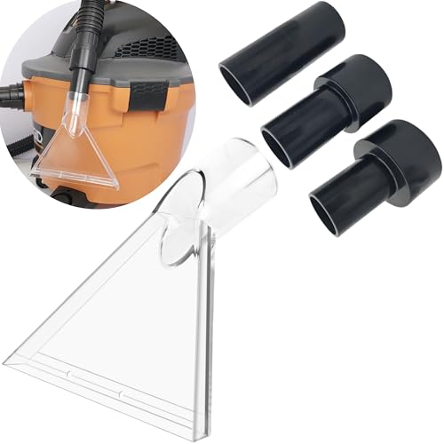 Happy Tree Universal Fits All Shop Vacs Large 7-1/2" Clear Extraction Head with 2-1/2" &1-7/8" & 1-1/4" Adapters for Auto Detailing, Shop Vac Extractor Attachment for 1-26 Gallon Wet Vacuum Cleaners - size: Large