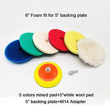 Jinchao-polishing Pads, Sponge Different Hardness Polishing Car Sponge Pad, 4/6/7 Inch Polish Pads, for Dual Action Polisher,Polishing (Color : 8PCS KIT1) - color: 8pcs Kit1
