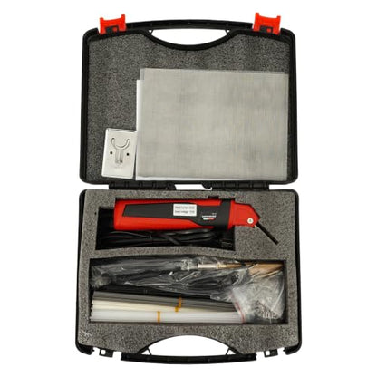 Plastic Welder Kit, 100W Welding Machine Kit, Max Temp 800°F (Red) | 110V 0.5A, Plastic Bumper Repair Set for DIY Car Bumper Toolbox Plastic Crack Fixing - color: Red