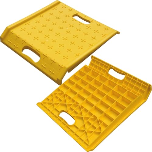 2 Pack Portable Curb Ramps, Lightweight Durable Plastic Driveway Curb Ramp Rated 2200 Pounds Load Capacity, for 13.5" inch Rise Max Height Threshold Ramp Service Range