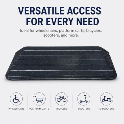 Heavy-Duty Rubber Threshold Ramps with Non-Slip Surface, 1" - 4" Rise Curb Ramps for Wheelchair Scooter Car Entrance Doorway, Loading Ramps Rated 20000Lbs Load Capacity (4" Rise) - size: 4" Rise